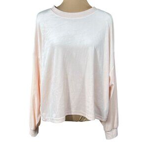 Old Navy Velour Sweatshirt Pullover Light Pink Size XL Extra Large Lounge